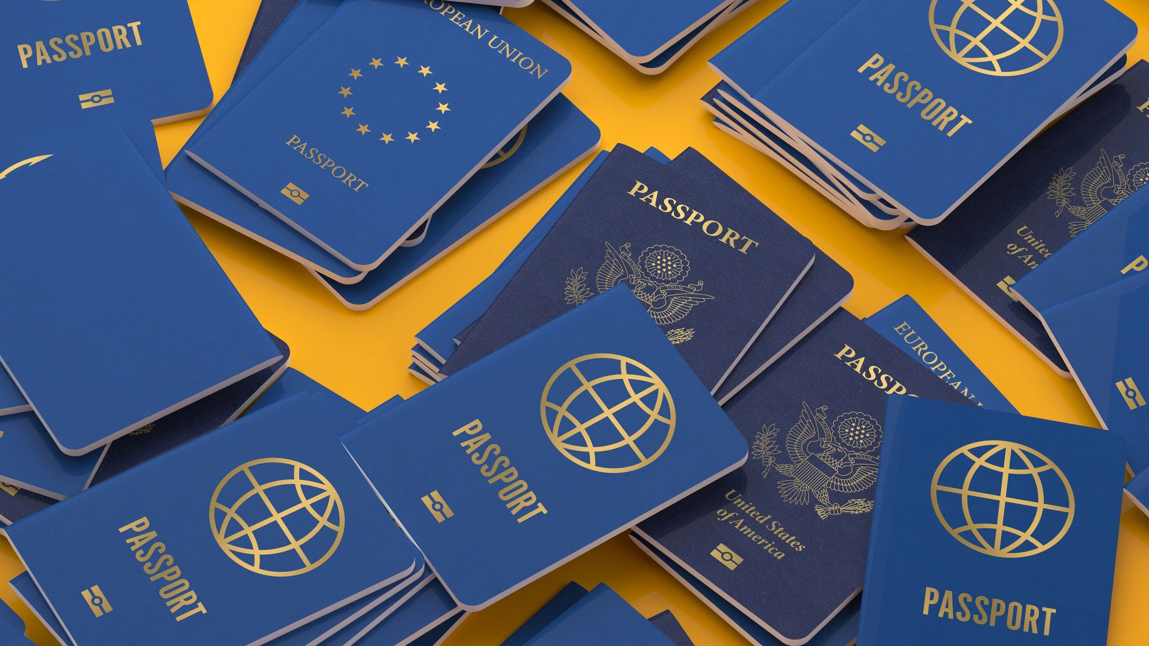 Passports and immigration documents representing immigration matters
